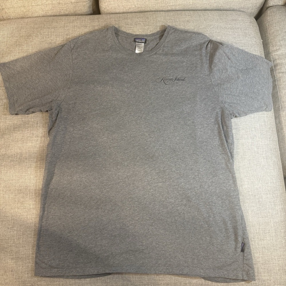 Patagonia Kiawah Island T Shirt Mens XXL Gray Organic Cotton Logo Tee